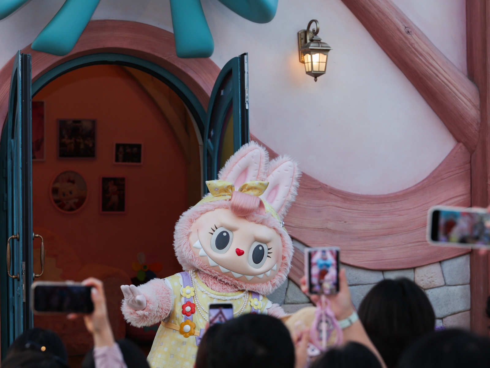 LABUBU greeting guests